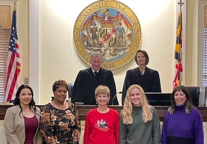 The Honorable Stephen H. Kehoe and Honorable Jamie Adkins of the Talbot County Circuit Court presiding over the Swearing –In Ceremony on November 29, 2022.